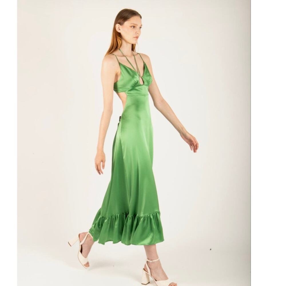 NWT Secret mission Kathleen silk slip wedding dress caramel tan size small